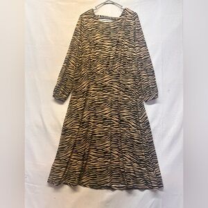 LOFT brown and black animal print knit Dress 16 Plus